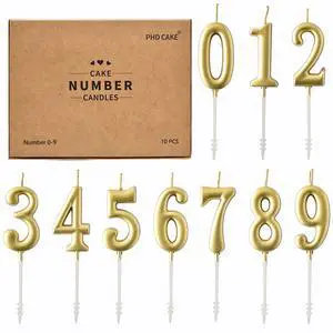 10-Pieces Gold Numeral Birthday Candles, Cake Numeral Candles Number 0-9 Glitter Cake Topper Decoration for Birthday,Wedding Anniversary,Party Celebration 10-Pieces Gold Numeral Birthday Candles, Cake Numeral Candles Number 0-9 Glitter Cake Topper Decoration for Birthday,Wedding Anniversary,Party Celebration