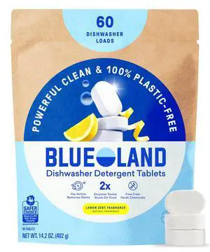 100% Plastic-Free Dishwasher Detergent Tablets, 60ct, Lemon Zest | Eco-Friendly Dishwashing Pods, Cuts Grease & Stuck on Food, Rinses Clean for Streak-Free Shine, Fully Dissolves, Septic Safe 100% Plastic-Free Dishwasher Detergent Tablets, 60ct, Lemon Zest | Eco-Friendly Dishwashing Pods, Cuts Grease & Stuck on Food, Rinses Clean for Streak-Free Shine, Fully Dissolves, Septic Safe