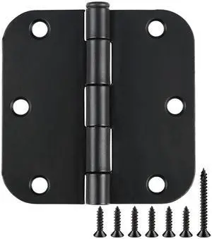 Rounded Matte Black Door Hinges 3.5 Inch 5/8" Radius Flat 30 Pack | Interior 3 1/2" Bifold Residential Standard Bedroom Indoor for Doors Hardware Control House Home Decor Essentials Accessories Rounded Matte Black Door Hinges 3.5 Inch 5/8" Radius Flat 30 Pack | Interior 3 1/2" Bifold Residential Standard Bedroom Indoor for Doors Hardware Control House Home Decor Essentials Accessories