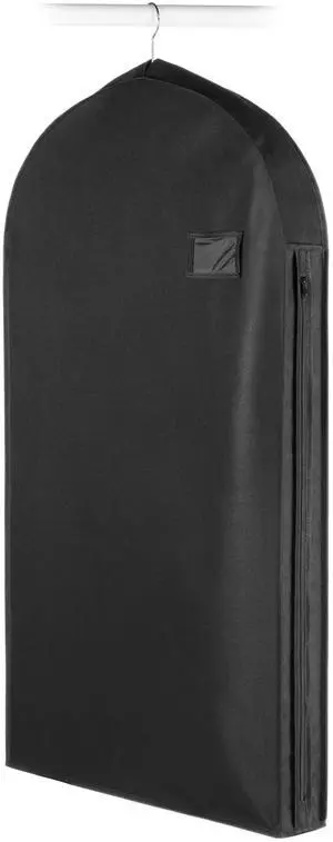 Deluxe Suit Garment Bag, 38" Heavy Duty 3" Gusset, 1 Pack Black | Water-Repellent Polyester Clothes Cover with ID Pocket & Full-Length Side Zipper for Suits, Jackets & Uniforms Deluxe Suit Garment Bag, 38" Heavy Duty 3" Gusset, 1 Pack Black | Water-Repellent Polyester Clothes Cover with ID Pocket & Full-Length Side Zipper for Suits, Jackets & Uniforms