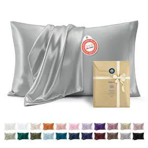 Satin Pillowcase, Similar to Silk Pillow Cases Queen Size Set of 2, Cooling Pillow Case Covers with Envelope Closure, Room Decor Gifts for Women Men, Silver Grey, 20x30 Inches, 2pcs Satin Pillowcase, Similar to Silk Pillow Cases Queen Size Set of 2, Cooling Pillow Case Covers with Envelope Closure, Room Decor Gifts for Women Men, Silver Grey, 20x30 Inches, 2pcs