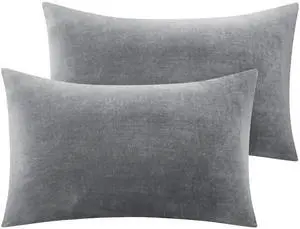 Flannel Pillowcases Standard Set of 2, Gray, 20x26 Inches | Super Cozy Fuzzy Velvet Pillow Shams with Zipper Closure, Soft Fleece Pillowcases for Bedroom, Sofa, Couch, All-Season Use Flannel Pillowcases Standard Set of 2, Gray, 20x26 Inches | Super Cozy Fuzzy Velvet Pillow Shams with Zipper Closure, Soft Fleece Pillowcases for Bedroom, Sofa, Couch, All-Season Use