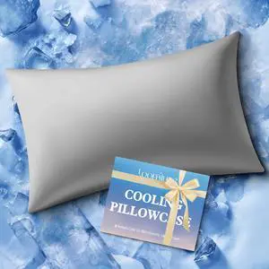 Cooling Pillow Case Standard Size Pillow Cover with Zipper for Hot Sleepers Breathable & Gentle on Skin, All-Night Comfort (Dark Grey, 1Pcs) Cooling Pillow Case Standard Size Pillow Cover with Zipper for Hot Sleepers Breathable & Gentle on Skin, All-Night Comfort (Dark Grey, 1Pcs)