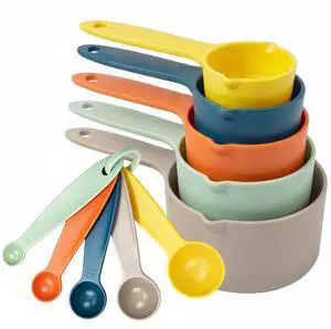 10 pcs Measuring Cups & Spoons Set, Kitchen Gadgets | Measuring Cups with non-slip Handles for Baking & Cooking, Space-Saving Multicolor Design, Dishwasher Safe 10 pcs Measuring Cups & Spoons Set, Kitchen Gadgets | Measuring Cups with non-slip Handles for Baking & Cooking, Space-Saving Multicolor Design, Dishwasher Safe