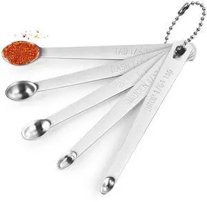 5 Pcs Mini Measuring Spoons Set, Stainless Steel, Cute | Small Measuring Spoons, Tad 1/4 tsp, Dash 1/8 tsp, Pinch 1/16 tsp, Smidgen 1/32 tsp, Drop 1/64 tsp 5 Pcs Mini Measuring Spoons Set, Stainless Steel, Cute | Small Measuring Spoons, Tad 1/4 tsp, Dash 1/8 tsp, Pinch 1/16 tsp, Smidgen 1/32 tsp, Drop 1/64 tsp