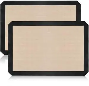 2-Pack Silicone Baking Mats Non-Stick Reusable Oven Liners for Half Sheet Pans (16.54" x 11.62"), BPA-Free Silicone, Easy to Clean, for Cookies, Roasted Veggies, Pizza & More 2-Pack Silicone Baking Mats Non-Stick Reusable Oven Liners for Half Sheet Pans (16.54" x 11.62"), BPA-Free Silicone, Easy to Clean, for Cookies, Roasted Veggies, Pizza & More