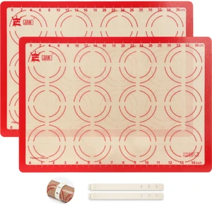 2 Pack Silicone Baking Mats, 11.6" x 16.5" Each, 0.7mm Thick, Food Grade Non-Stick Reusable Baking Mats & Baking Sheet Liners for Cookies, Macarons, Bread, Pizza & Pastry 2 Pack Silicone Baking Mats, 11.6" x 16.5" Each, 0.7mm Thick, Food Grade Non-Stick Reusable Baking Mats & Baking Sheet Liners for Cookies, Macarons, Bread, Pizza & Pastry