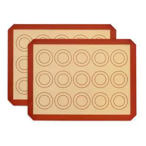 11.6 Inch Silicone Baking Mat, 2Pcs Non-stick Silicone Oven Mats | Reusable Baking Supplies for Macaroon Pastry Bread Dough Cookie Pizza, Good for Roasting Kneading, Fit Well with Sheet Pan 11.6 Inch Silicone Baking Mat, 2Pcs Non-stick Silicone Oven Mats | Reusable Baking Supplies for Macaroon Pastry Bread Dough Cookie Pizza, Good for Roasting Kneading, Fit Well with Sheet Pan