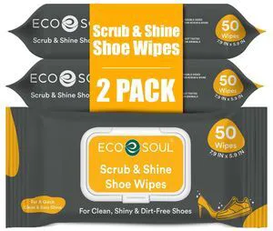 ECO SOUL Shoe Cleaning Wipes, Dual-Texture (1 Pack, 50 Count) | Dual-Texture, Shoe Cleaning Wipes, Sneaker Cleaner, Removes Dirt & Scuffs, Safe for Leather, Canvas & Suede ECO SOUL Shoe Cleaning Wipes, Dual-Texture (1 Pack, 50 Count) | Dual-Texture, Shoe Cleaning Wipes, Sneaker Cleaner, Removes Dirt & Scuffs, Safe for Leather, Canvas & Suede