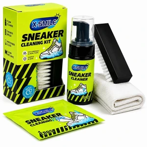 X-SMILE Sneaker Cleaning Kit Premium Foam Shoe Cleaner for White Shoes, PU & Synthetic Leather, Canvas, Mesh & Rubber Gentle, Non-Bleach Formula with Brush, Microfiber Towel & Cleaning Wipe 100ml X-SMILE Sneaker Cleaning Kit Premium Foam Shoe Cleaner for White Shoes, PU & Synthetic Leather, Canvas, Mesh & Rubber Gentle, Non-Bleach Formula with Brush, Microfiber Towel & Cleaning Wipe 100ml