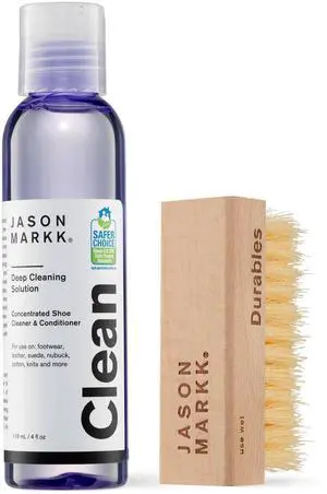 Essential Kit, Shoe Cleaner, 2-Piece Set, Deep Cleaning Solution & Durables Brush, Sneaker Care, Ideal for Footwear, Safe for Midsoles, Full-Grain Leather, Rubber, Plastic, and More, 4oz Essential Kit, Shoe Cleaner, 2-Piece Set, Deep Cleaning Solution & Durables Brush, Sneaker Care, Ideal for Footwear, Safe for Midsoles, Full-Grain Leather, Rubber, Plastic, and More, 4oz