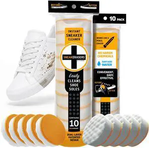 Instant Sneaker Cleaner, Premium Shoe Cleaning Kit for Sneakers, Dual-Sided Sponges, Effective for Tennis Shoes & Women Men Sneakers, Gentle Rub Design (10 Pack) Instant Sneaker Cleaner, Premium Shoe Cleaning Kit for Sneakers, Dual-Sided Sponges, Effective for Tennis Shoes & Women Men Sneakers, Gentle Rub Design (10 Pack)