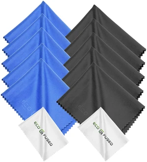 Blue/Black Microfiber Cloth - 6x7 Inch - 12 Pack - Glasses & Lens Cleaning Blue/Black Microfiber Cloth - 6x7 Inch - 12 Pack - Glasses & Lens Cleaning