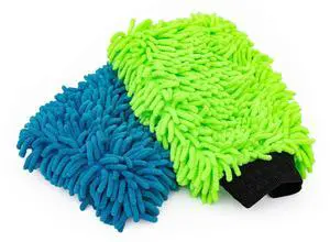 Premium Chenille Microfiber Knobby Wash Mitts - Perfect for Car Washing and Detailing; Scratch-Free, Lint-Free, Double-Sided, Plush, and Absorbent; Lime Green + Blue (2-Pack) Premium Chenille Microfiber Knobby Wash Mitts - Perfect for Car Washing and Detailing; Scratch-Free, Lint-Free, Double-Sided, Plush, and Absorbent; Lime Green + Blue (2-Pack)