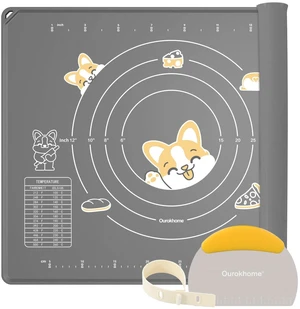 Silicone Baking Mat Sheet and Pastry Dough Cutter, 0.5 Inch Thick 20'' X 16" BPA free Silicone Rolling Mat, Non-Stick and Anti-Slip, Dishwasher Safe (Gray) Silicone Baking Mat Sheet and Pastry Dough Cutter, 0.5 Inch Thick 20'' X 16" BPA free Silicone Rolling Mat, Non-Stick and Anti-Slip, Dishwasher Safe (Gray)