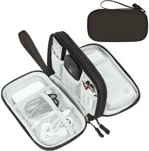 Electronic Organizer, Travel Tech Pouch Bag, Cable Organizer Coffee | Wrist Strap, Waterproof, Double Layers Portable Electronics Travel Carrying Case for Cord, Charger, Daily Business Trips Use Electronic Organizer, Travel Tech Pouch Bag, Cable Organizer Coffee | Wrist Strap, Waterproof, Double Layers Portable Electronics Travel Carrying Case for Cord, Charger, Daily Business Trips Use