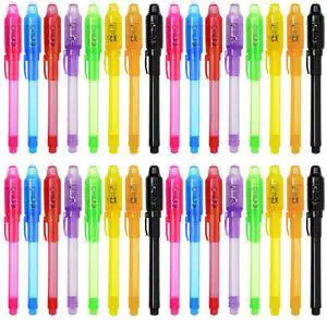 32 Pack Invisible Ink Pens with UV Light, 8 Colors Glow Secret Message Writing Detective Party Favors, Birthday Christmas Halloween Goodie Bag Stuffers Classroom Prizes School Supplies 32 Pack Invisible Ink Pens with UV Light, 8 Colors Glow Secret Message Writing Detective Party Favors, Birthday Christmas Halloween Goodie Bag Stuffers Classroom Prizes School Supplies