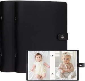2 Pack 5x7 Photo Albums, Holds 104 Photos, Leather Cover, Black | Mini Design for 5x7 Photos, Buckle Design, Acid-Free Pages, Top-Loading Pockets, Compact Carry, Photos Postcards & Artwork 2 Pack 5x7 Photo Albums, Holds 104 Photos, Leather Cover, Black | Mini Design for 5x7 Photos, Buckle Design, Acid-Free Pages, Top-Loading Pockets, Compact Carry, Photos Postcards & Artwork