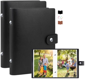 2 Pack Small Photo Albums 5x7 Pictures, 104 Photos Total, Black | Leather Cover, Buckle Design, Acid-Free Pages, Top-Loading Pockets, Compact Carry, Photos Postcards & Artwork 2 Pack Small Photo Albums 5x7 Pictures, 104 Photos Total, Black | Leather Cover, Buckle Design, Acid-Free Pages, Top-Loading Pockets, Compact Carry, Photos Postcards & Artwork