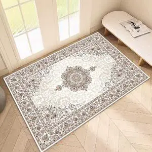 1.6x2.6 Small Area Rug, Washable Non-Slip for Entryway White | Machine washable, stain resistant, low pile. Ideal living room doormat for hallway, bathroom, bedroom, laundry and decor. 1.6x2.6 Small Area Rug, Washable Non-Slip for Entryway White | Machine washable, stain resistant, low pile. Ideal living room doormat for hallway, bathroom, bedroom, laundry and decor.