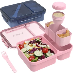 Extra-Large 62oz Bento Lunch Box for Adults Salad, (Navy & Pink) | 2-Compartment Meal Prep Container, Removable Toppings Tray, Keep Food Fresh, BPA-Free Plastic, Dishwasher & Microwave Safe Extra-Large 62oz Bento Lunch Box for Adults Salad, (Navy & Pink) | 2-Compartment Meal Prep Container, Removable Toppings Tray, Keep Food Fresh, BPA-Free Plastic, Dishwasher & Microwave Safe