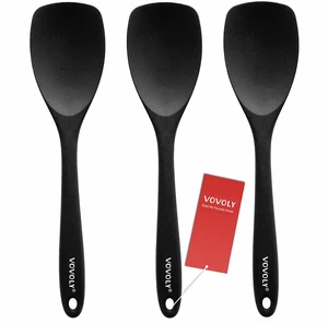 Silicone Spatula Spoon Set, 11 IN, Black, Spoonulas Heat Resistant | 600°F, BPA-Free -Seamless, Dishwasher Safe - for Nonstick Cookware, Flexible Scraper for Kitchen Baking Mixing Scraping Silicone Spatula Spoon Set, 11 IN, Black, Spoonulas Heat Resistant | 600°F, BPA-Free -Seamless, Dishwasher Safe - for Nonstick Cookware, Flexible Scraper for Kitchen Baking Mixing Scraping