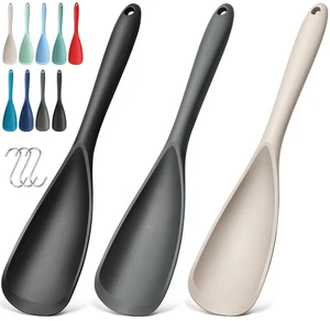 3 PACK Silicone Cooking Spoon Spatula for Nonstick Cookware, Heatresistant | BPA-Free, OnePiece Molding, S Hooks - Multifunction Spoonula for Baking, Cooking, Serving, Mixing, Stirring 3 PACK Silicone Cooking Spoon Spatula for Nonstick Cookware, Heatresistant | BPA-Free, OnePiece Molding, S Hooks - Multifunction Spoonula for Baking, Cooking, Serving, Mixing, Stirring
