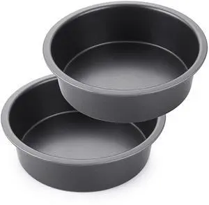 Round Cake Pan Set for Baking, 8 Inch, Nonstick Deeper Circle Cake Pans with Wider Grips, 2 Pieces Layer Cake Tin, Cheesecake Mold, Huty Duty, Dishwasher Safe - Grey Round Cake Pan Set for Baking, 8 Inch, Nonstick Deeper Circle Cake Pans with Wider Grips, 2 Pieces Layer Cake Tin, Cheesecake Mold, Huty Duty, Dishwasher Safe - Grey