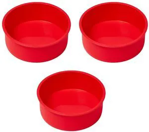 8 Inch round Cake Pans (3 Packs) - Non-Stick Mini Round Baking Pans, Silicone Cake Molds for Small Layer Cakes and Desserts (8 inch) 8 Inch round Cake Pans (3 Packs) - Non-Stick Mini Round Baking Pans, Silicone Cake Molds for Small Layer Cakes and Desserts (8 inch)