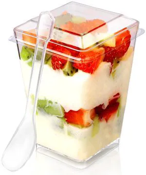 5 oz Plastic Dessert Cups With Lids and Spoons, Yogurt Parfait Appetizer Cups for Party, Mini Dessert Shooters for Pudding and Fruit 20 Pack (60-Piece) 5 oz Plastic Dessert Cups With Lids and Spoons, Yogurt Parfait Appetizer Cups for Party, Mini Dessert Shooters for Pudding and Fruit 20 Pack (60-Piece)