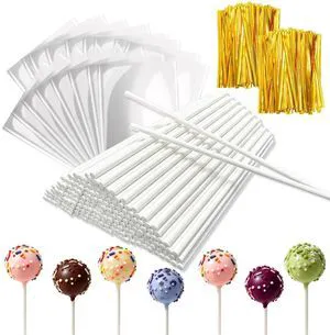 600Pcs Lollipop Stick - Cake Pop Sticks and Wrappers Kits | Candy Chocolate Cookie Wrapping, Include 200Pcs Cake Pop Sticks 200Pcs Cake Pop Bags and 200Pcs Twist Ties 600Pcs Lollipop Stick - Cake Pop Sticks and Wrappers Kits | Candy Chocolate Cookie Wrapping, Include 200Pcs Cake Pop Sticks 200Pcs Cake Pop Bags and 200Pcs Twist Ties