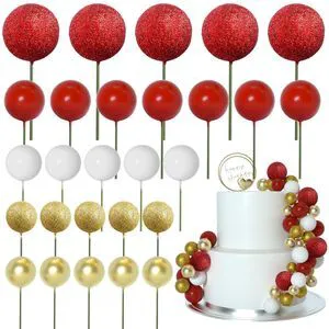 50 Pcs Ball Cake Topper Sticks Mini Balloons for Cake Decoration | Red Gold Balls for Cake DecorFoam Balls Cake DecorationsChristams Party Cake DecorBirthday Cake ToppersCup Cake Toppers 50 Pcs Ball Cake Topper Sticks Mini Balloons for Cake Decoration | Red Gold Balls for Cake DecorFoam Balls Cake DecorationsChristams Party Cake DecorBirthday Cake ToppersCup Cake Toppers