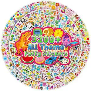 3200+ 3D Puffy Stickers for Toddlers Kids Teacher's Reward | 64 Sheets,Waterproof Easy Peel&Stick Reusable Bulk Value Cute Animal for Craft Scrapbooking/Home Reward/Party Gift/Journal 3200+ 3D Puffy Stickers for Toddlers Kids Teacher's Reward | 64 Sheets,Waterproof Easy Peel&Stick Reusable Bulk Value Cute Animal for Craft Scrapbooking/Home Reward/Party Gift/Journal