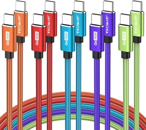 5-Pack USB C to USB C Cable C to C Cable Fast Charging USB C Cable, Nylon Braided Type C Cable for Phone 16/15 Series Samsung /2 5-Pack USB C to USB C Cable C to C Cable Fast Charging USB C Cable, Nylon Braided Type C Cable for Phone 16/15 Series Samsung /2