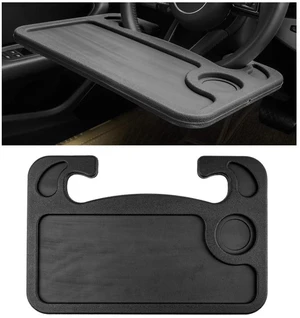 Car Steering Wheel Desk, Auto Seat Stand Trays for Eating and Working, Double Sided Design Steering Wheel Table Desk for Laptop, Food, Car Accessories (Black) Car Steering Wheel Desk, Auto Seat Stand Trays for Eating and Working, Double Sided Design Steering Wheel Table Desk for Laptop, Food, Car Accessories (Black)