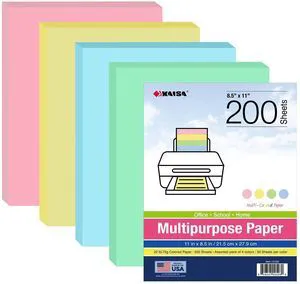 Colored Paper 8.5 x 11 - Copy Paper, 200-Pack Letter Size for Printer, Arts & Crafts, DIY Projects - Pink, Green, Blue, Yellow - School & Office Supplies Colored Paper 8.5 x 11 - Copy Paper, 200-Pack Letter Size for Printer, Arts & Crafts, DIY Projects - Pink, Green, Blue, Yellow - School & Office Supplies