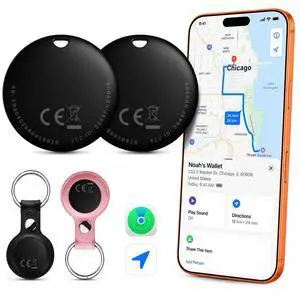 Air Tracker Tags 2 Pack with Cases, Item Finder, Works with Apple Find My (iOS Only) Air Tracker Tags 2 Pack with Cases, Item Finder, Works with Apple Find My (iOS Only)