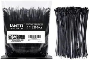 Zip Ties 4 inch (200 Pack), Small Zip Ties with 18 lb Tensile Strength, Black, Zip Ties 4 inch (200 Pack), Small Zip Ties with 18 lb Tensile Strength, Black,