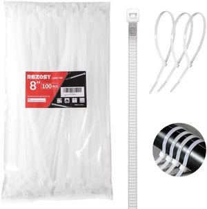 White Zip Ties 8 Inch 100 Pack Clear Tensile Strength 40 lbs UV Resistant Industrial Cable Ties Self Locking Zipties Wire Ties Wrap Indoor Outdoor Use for Fence Garage Camping White Zip Ties 8 Inch 100 Pack Clear Tensile Strength 40 lbs UV Resistant Industrial Cable Ties Self Locking Zipties Wire Ties Wrap Indoor Outdoor Use for Fence Garage Camping