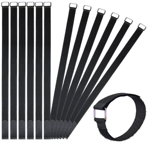 24 inch Hook and Loop Cable Strap - Reusable Fastening Strap - 12 PACK 1 inch Wide Nylon Cable Cinch Wrap 24 inch Hook and Loop Cable Strap - Reusable Fastening Strap - 12 PACK 1 inch Wide Nylon Cable Cinch Wrap