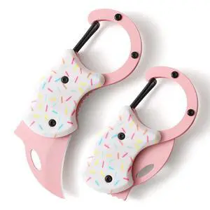 Pink Pocket Knife for Women Men,Cute Keychain Box CutterMini EDC Knives for Everyday Carry,Folding Utility Knife with Creative Ice Cream Design,Ideal Gifts for WomenIce Cream Pink Pocket Knife for Women Men,Cute Keychain Box CutterMini EDC Knives for Everyday Carry,Folding Utility Knife with Creative Ice Cream Design,Ideal Gifts for WomenIce Cream