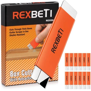 12 Pack Box Cutter, Handy Box Opener, Retractable Utility Knife | All-metal Tough Body & Antirust Blackened Carbon Steel Blades, One-handed Use for Opening Boxes, Packages 12 Pack Box Cutter, Handy Box Opener, Retractable Utility Knife | All-metal Tough Body & Antirust Blackened Carbon Steel Blades, One-handed Use for Opening Boxes, Packages