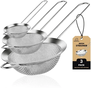 3 Piece Stainless Steel Mesh Strainers,Silver(2.8"+4.6"+6.3") | Ultra-Fine Mesh,Versatile,Food-grade Stainless Steel,Resistant to Deformation,Hanging Ear 3 Piece Stainless Steel Mesh Strainers,Silver(2.8"+4.6"+6.3") | Ultra-Fine Mesh,Versatile,Food-grade Stainless Steel,Resistant to Deformation,Hanging Ear