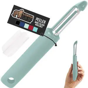 Patented BPA-Free Vegetable and Potato Peeler, Mint | Extra Sharp Swivel Stainless Steel Blades with Cover, Comfortable Soft Handle, Easily Peel Carrots or Fruit, Dishwasher Safe Patented BPA-Free Vegetable and Potato Peeler, Mint | Extra Sharp Swivel Stainless Steel Blades with Cover, Comfortable Soft Handle, Easily Peel Carrots or Fruit, Dishwasher Safe