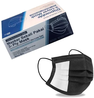Disposable 50 Pack Face Mask 3 Ply Filter Protection, 50 Disposable Protective Mask (50 Pieces, Black) Disposable 50 Pack Face Mask 3 Ply Filter Protection, 50 Disposable Protective Mask (50 Pieces, Black)
