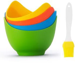 4pcs Silicone Egg Poacher Cups with BONUS Oil Brush, Nonstick Egg Poaching Cups for Air Fryer, Baking oven or Stovetop Egg Cooking, BPA Free. 4pcs Silicone Egg Poacher Cups with BONUS Oil Brush, Nonstick Egg Poaching Cups for Air Fryer, Baking oven or Stovetop Egg Cooking, BPA Free.