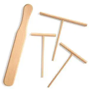 Crepe Wooden Spreader Spatula Set, 4-Piece Crepe Spreader and Crepes batter Spreaders with 3 T-Shaped Spreaders and Turner for Pancake Roti Batter Crepe Wooden Spreader Spatula Set, 4-Piece Crepe Spreader and Crepes batter Spreaders with 3 T-Shaped Spreaders and Turner for Pancake Roti Batter