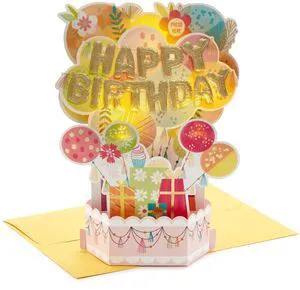 Paper Wonder Pop Up Birthday Card with Music (Mylar Balloons) | Pop Up with Foil Accents, Coordinating Envelope, Premium Paper Stock, 6.25 X 9 in Paper Wonder Pop Up Birthday Card with Music (Mylar Balloons) | Pop Up with Foil Accents, Coordinating Envelope, Premium Paper Stock, 6.25 X 9 in