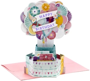 Paper Wonder Pop Up Birthday Card for Her (Flower Balloons) | Three-dimensional Floral Balloon Artwork, Metallic Foil Accents, Coordinating Envelope, High Quality Paper, 6 X 9 in Paper Wonder Pop Up Birthday Card for Her (Flower Balloons) | Three-dimensional Floral Balloon Artwork, Metallic Foil Accents, Coordinating Envelope, High Quality Paper, 6 X 9 in