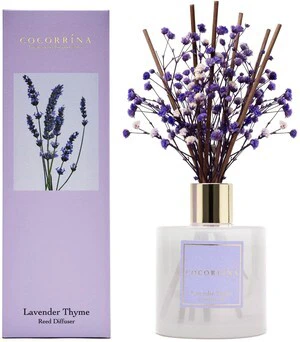 Premium Reed Diffuser Set with Preserved Baby's Breath & Cotton Stick Lavender Thyme | 6.76 Fl.oz Scent Diffuser for Bedroom Bathroom Home Décor Premium Reed Diffuser Set with Preserved Baby's Breath & Cotton Stick Lavender Thyme | 6.76 Fl.oz Scent Diffuser for Bedroom Bathroom Home Décor